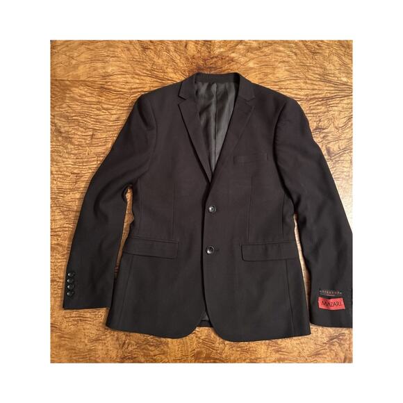Mazari Ultra Slim Fit - Mens 38R - Solid Black Suit Jacket - Stretch Armhole - Picture 10 of 11